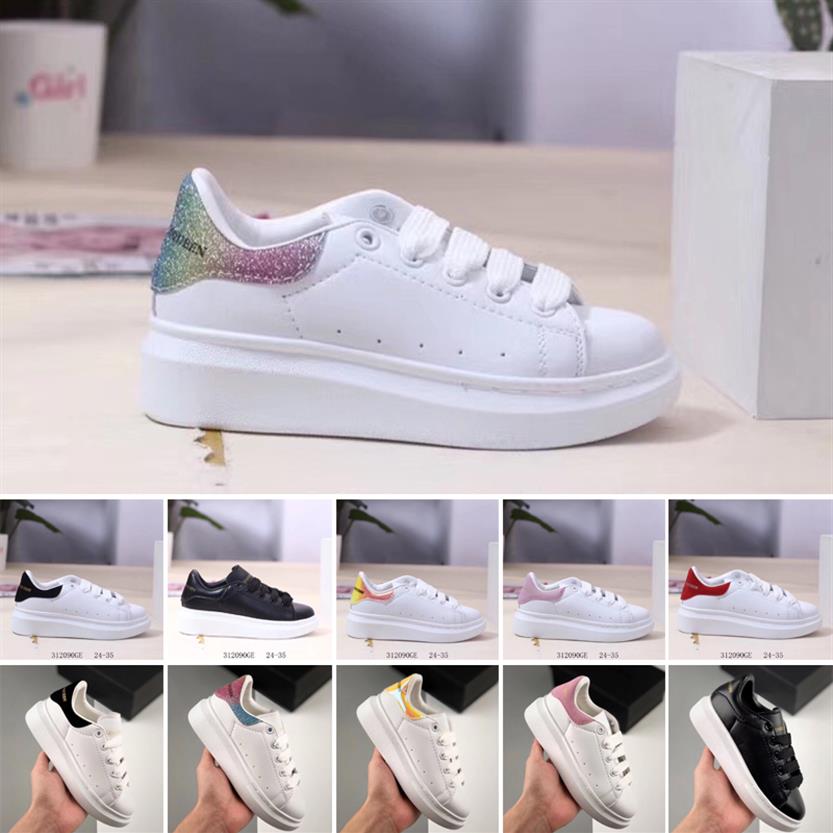 

2020 Discount Queen fashion men kids shoes white Casual shoes Leather womens Platform Shoes Flat sneakers 24-35286F, Color 5