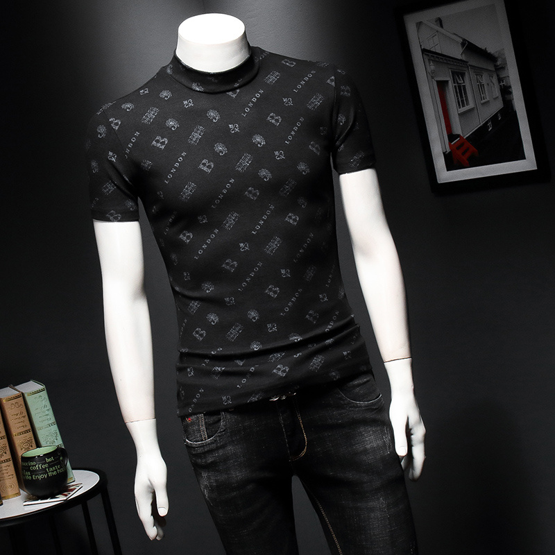Designer Men's T-shirt Chest Letter Layered Printing Fashion Brand Short Sleeve High Street Loose Large Casual T-shirt 100% Cotton Top for M