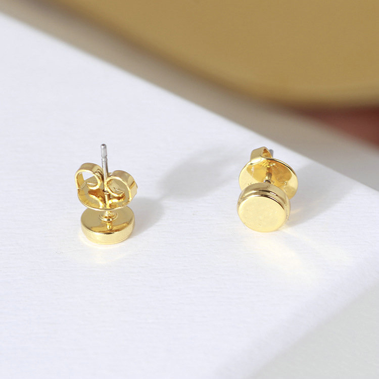 

Top Quality Stud Real 18K Gold/ Rose Gold/Silver Plated Mini Button Brand Heart Earring Letter earrings