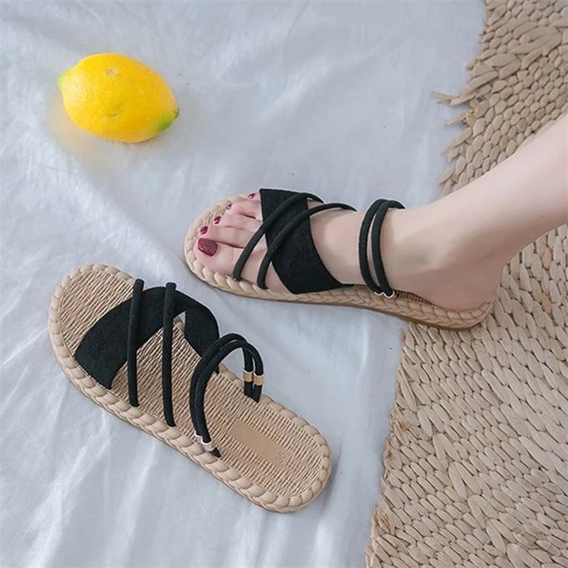 

Sandal Wanita Sepatu Musim Panas Baru Datar Setrip Tipis Pantai Gladiator Flip Flop 220611, Yellow