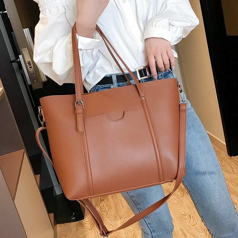Sacs à bandoulière grande capacité messager Droadband femme couleur unie sac à main de luxe dames PU sac à bandoulière