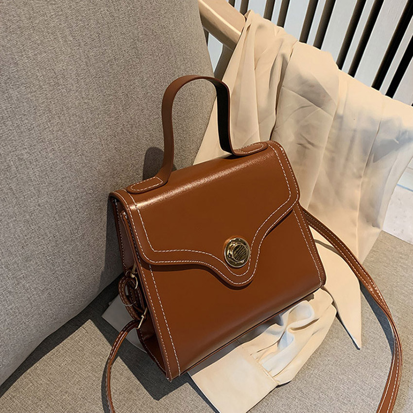 

HBP Bag casual Pu leather women handbag Korean fashion simple texture trend shoulder slung small totes top handle cute bags, Khaki