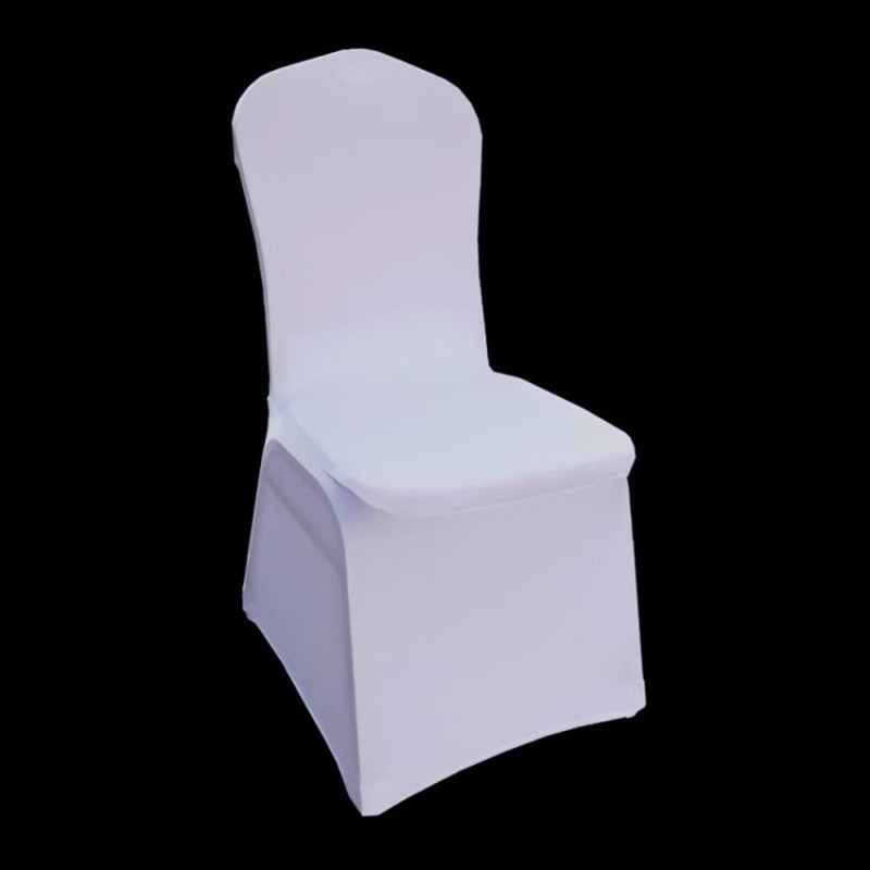

10Pcs White Wedding Chair Cover Universal Stretch Polyester Spandex Elastic Seat Covers Party Banquet Hotel Dinner Supplies