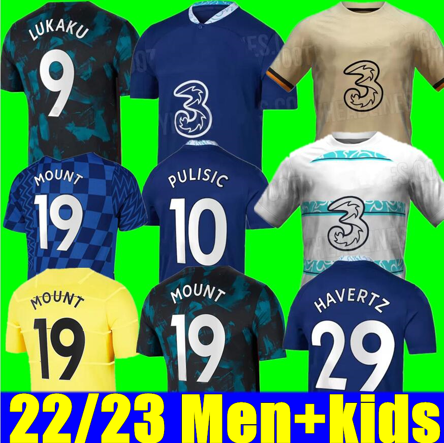 

CFC soccer jersey home away 3rd PULISIC ZIYECH HAVERTZ KANTE WERNER ABRAHAM CHILWELL MOUNT JORGINHO 2022 2023 GIROUD youth football shirt 22 23 adult Men kids kit, Adult away+league patch