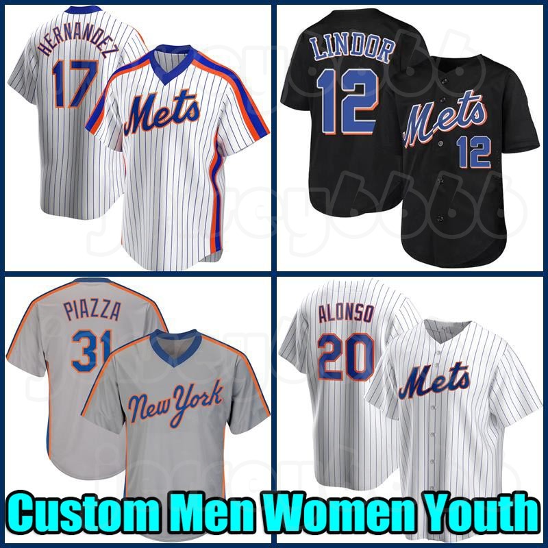 

12 Francisco Lindor 48 Jacob deGrom Baseball Jersey New York''Mets''Pete Alonso Max Scherzer Mike Piazza Keith Hernandez Darryl Strawberry Tom Seaver Cano, Men custom cool base(dadouhui)