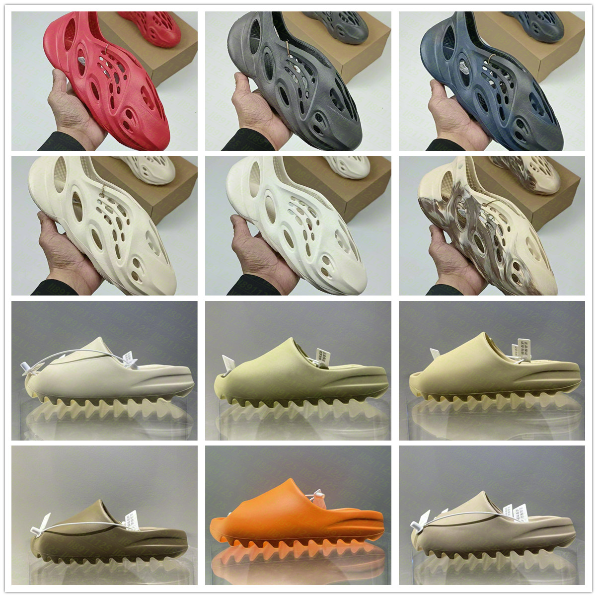 Designer sandals slippers men woman sandal Black White Resin pure Ochre pattern bone slippers foam mens womens slide slipper slides slider EVA sl