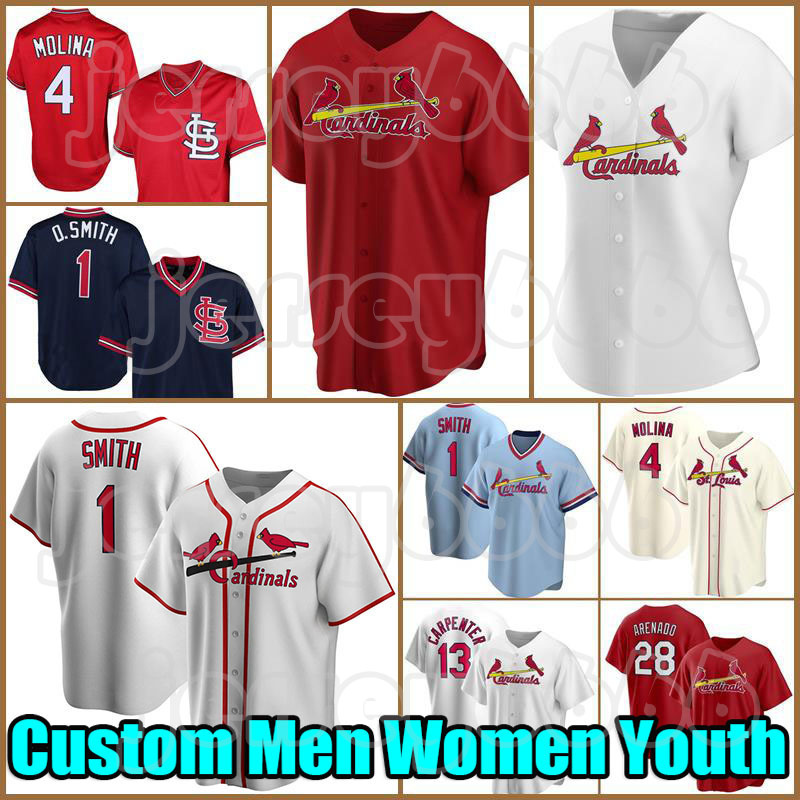 

28 Nolan Arenado 6 Stan Musial 46 Paul Goldschmidt Baseball Jersey Yadier Molina Ozzie Smith Paul DeJong McGwire Matt Carpenter Harrison Bader Flaherty, Men custom retro(h q)