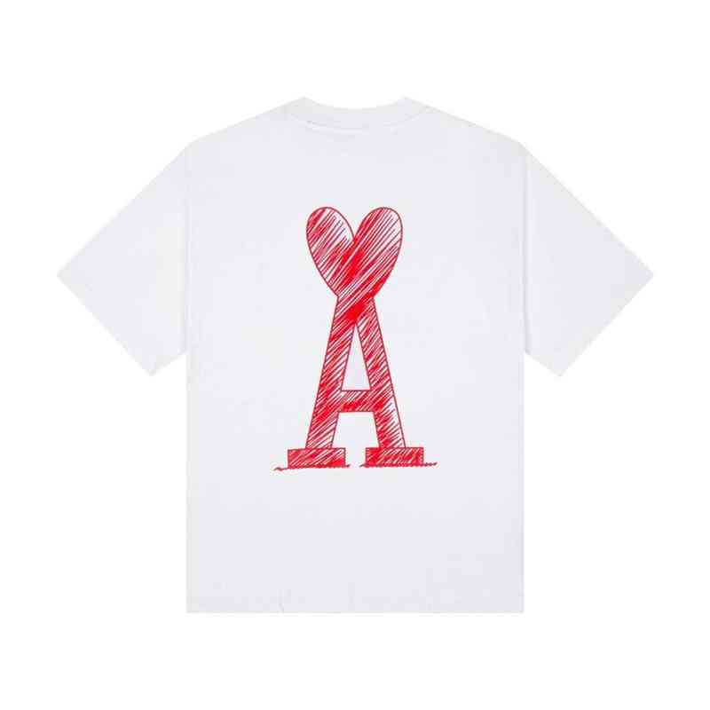 

Designer[correct Version] Fashion Chao Brand Short Sleeved Men's and Women's Cotton T-shirt Love Printing Couple's Half Top Large Student, This item does not ship