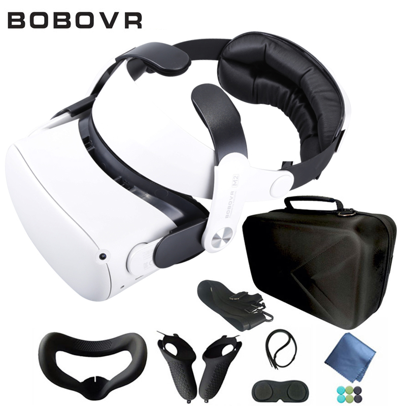 

BOBOVR M2 Adjustable Halo Strap For Oculus Quest 2 Gravity Dispersion Comfortable C2 carryin Case for 2 Accessories 220509