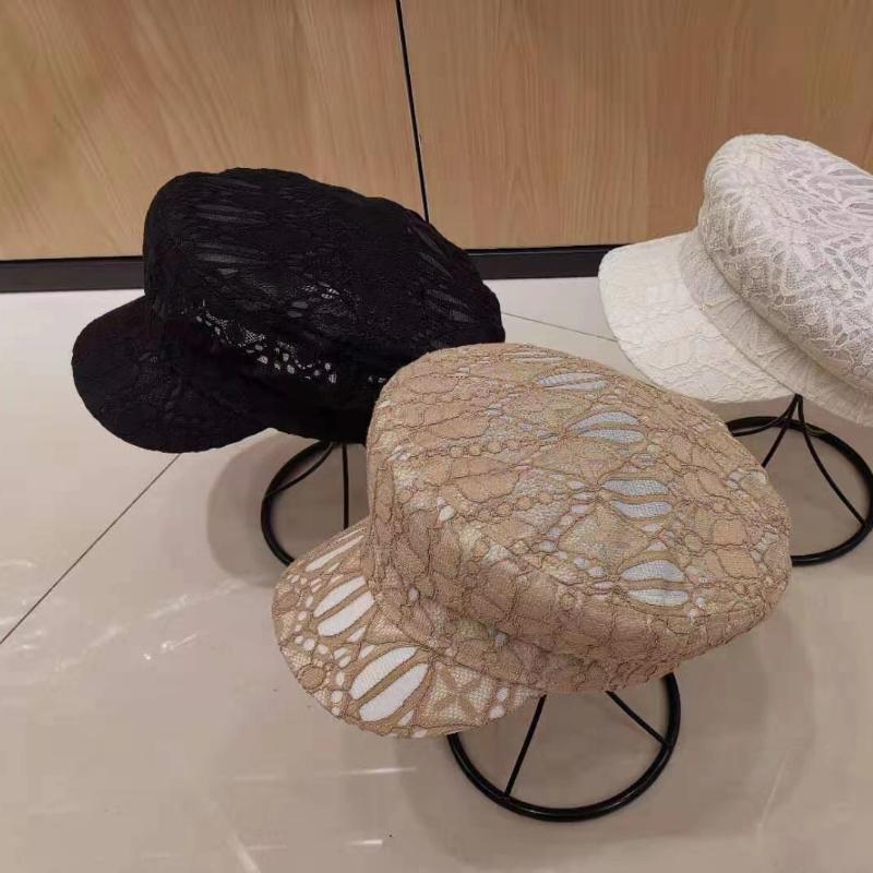 

Berets -selling Octagonal Hat Ladies Stage Temperament Lace Beret British Style Simple Fashion Wild Street Sun HatsBerets, Hdbjm204-hei se