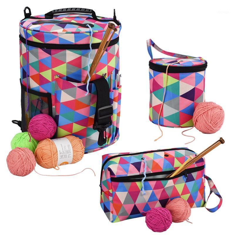 

Sewing Notions & Tools Rainbow Color Yarn Storage Knitting Bag Tote Big Capacity Organizer For Weave Crochet Accessories