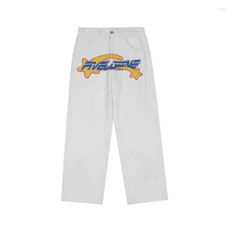 

Men' Jeans Retro Embroidered Denim Trousers Men Y2K Men' High Street Wide Leg Pants Loose Casual Letter Patch MenMen' 39, 006