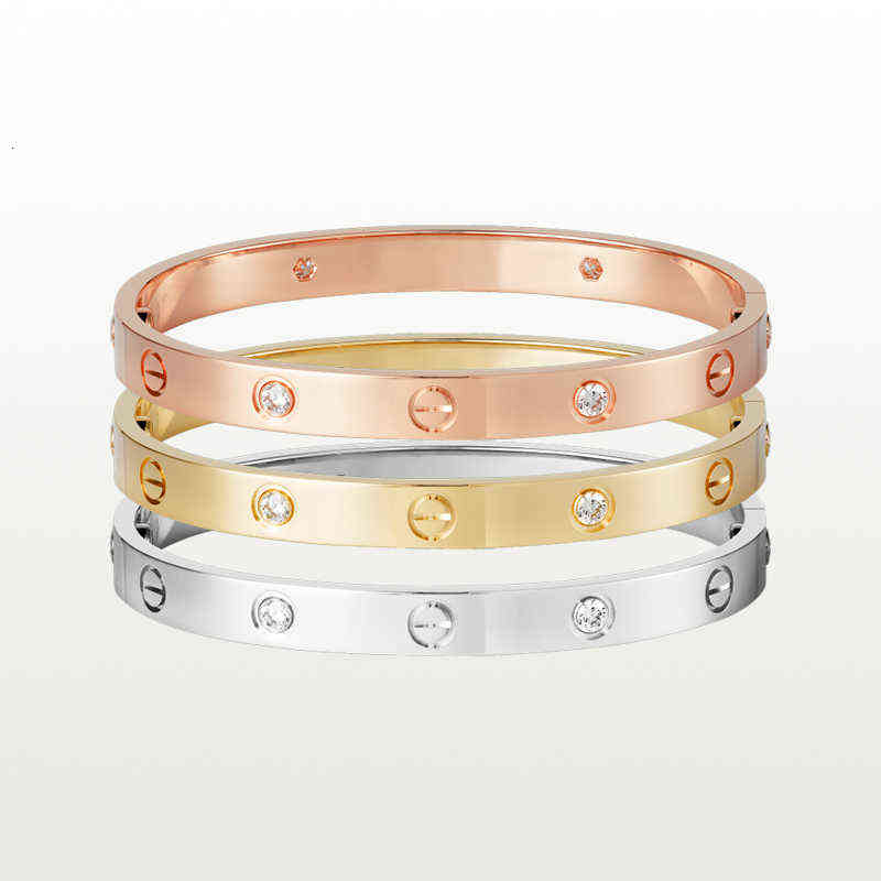 Bracelets de créateurs d'amour 4 Diamants Bangle Luxury Bijoux Accessoires en alliage en acier en acier