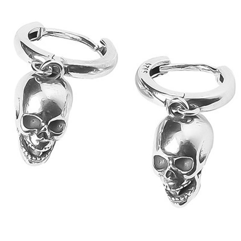 

Hoop & Huggie 1pair Unisex Gothic Skull Drop Earring Creative Sexy Jewelry For Women Gift Customized Stud EarringsHoop