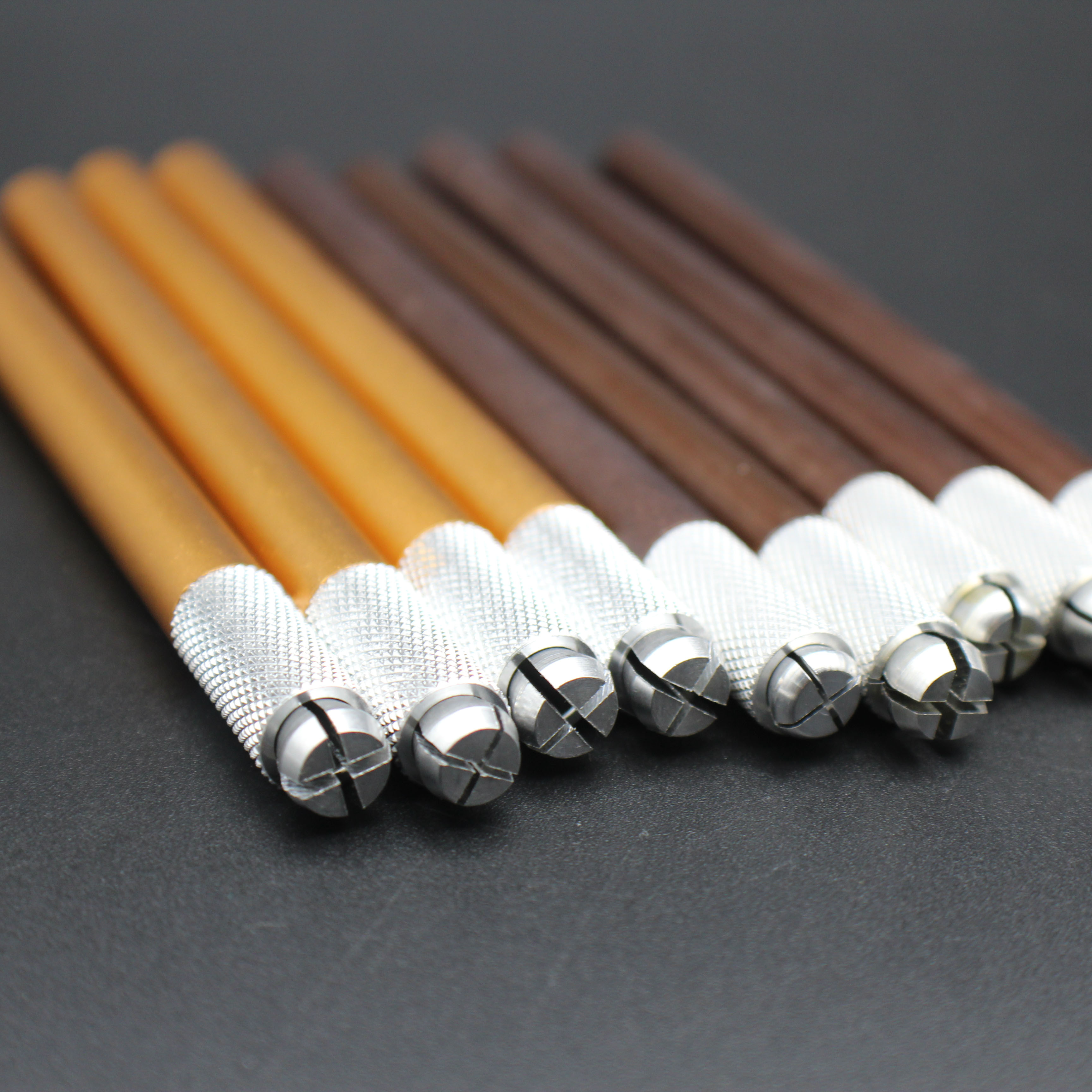 

100 Pcs Aluminum Alloy Microblading Pen Pigment Permanent Makeup Manual Eyebrow Tattoo Pen Golden Brown