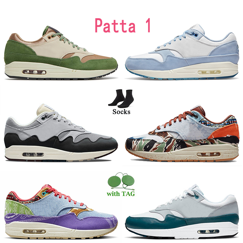 

Big Size US 13 Patta Waves 1 Noise Aqua Running Shoes For Women Mens Denim Olive Canvas 87 Sport Shoe NH Treeline Concepts Far Out LV8 Dark Teal Green Designer Sneakers, C47 white red 36-45