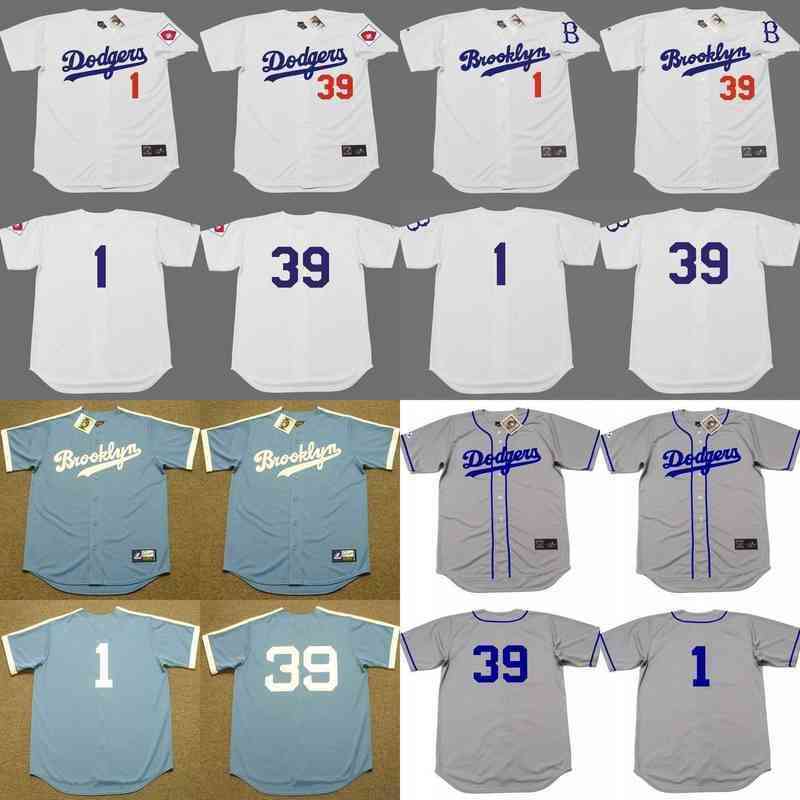 

Brooklyn 39 ROY CAMPANELLA 1 PEE WEE REESE 4 DUKE SNIDER 14 GIL HODGES baseball jersey stitched