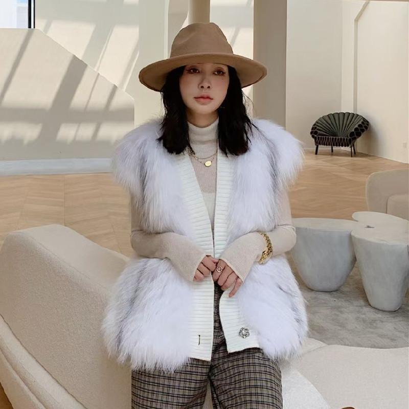 

Women's Fur & Faux Real Marble Sleeveless Coats Women Female Genuine Natural V Collar Waistcoat Winter Thick Warm Vest ClothingWomen's Women, As pic