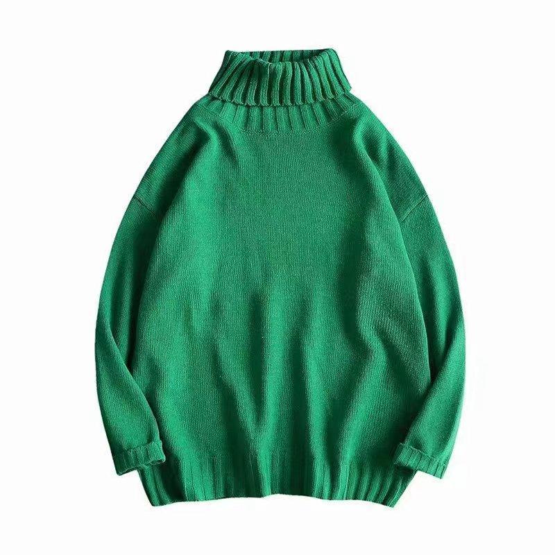 

Men's Sweaters Men Turtleneck Sweater Winter Thick Warm Loose Solid Color Korean Style Casual Knitter Pullovers 2022 Hip Hop Harajuku Sweate