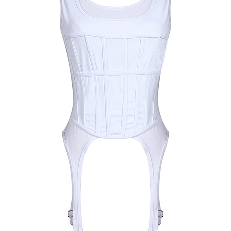 

[EAM] Women White Irregular Split Joint Shaped Tank Tops Sleeveless Personality Fashion Spring Summer 1W020 220318, Black