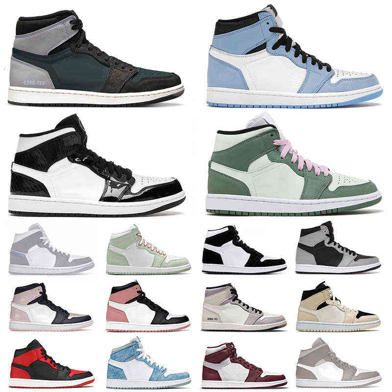 

Designer Original Jumpman 1 Basketball Shoes University Blue 1s High OG Dark Mocha Mid Carbon Fiber Dutch Green Pink Mens Womens, D34 36-46 atomic orange
