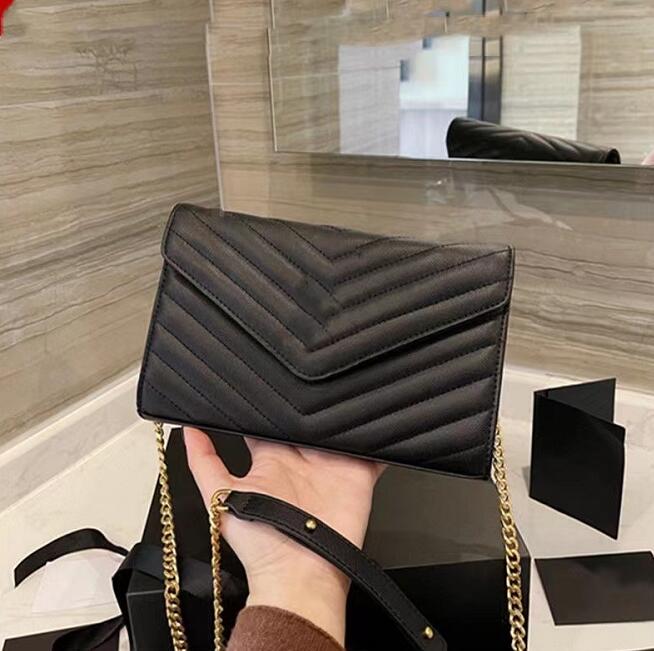 

Womens Designer Shoulder Bag Y-shaped PU Leather Ladies Metal Flap Chain Letter Plain Handbag High Quality Brand Bag Crossbody Bags, Black