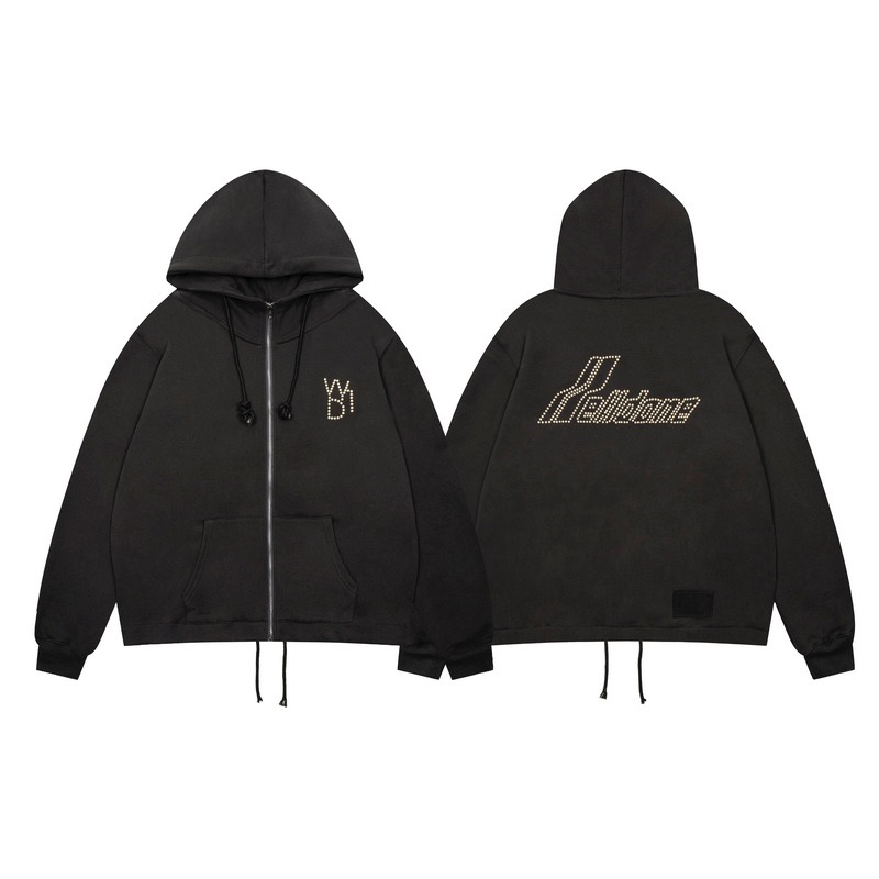 

Cardigan Hoodie Men Women Black Heavy Fabric Pullover