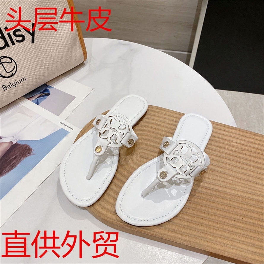 

58% OFF 2022 new Foreign trade shoes travel summer sandals wear flat bottomed beach clip toe large herringbone slippers women, White