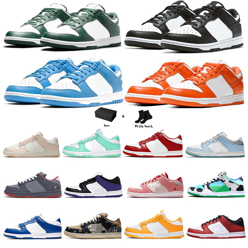 

Mens Running Shoes Low Black White UNC Photon Dust Coast University Red Green Glow Court Purple Men Trainers Women Sneakers Designer Shoes with Box, Halloween