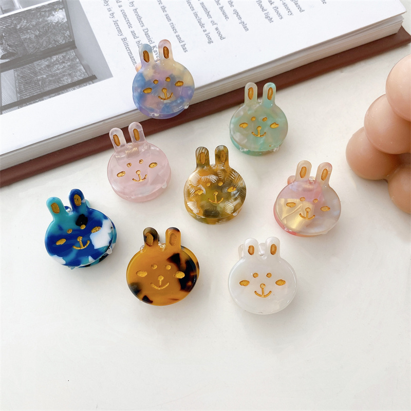 

Length 1.8 CM Girls Mini Size Sweet Rabbit Shaped Hair Clamps Geometric Acetic Acid Alloy Floral Animal Hair Clips Claw European Women Cartoon Ponytail Bang Hairpins