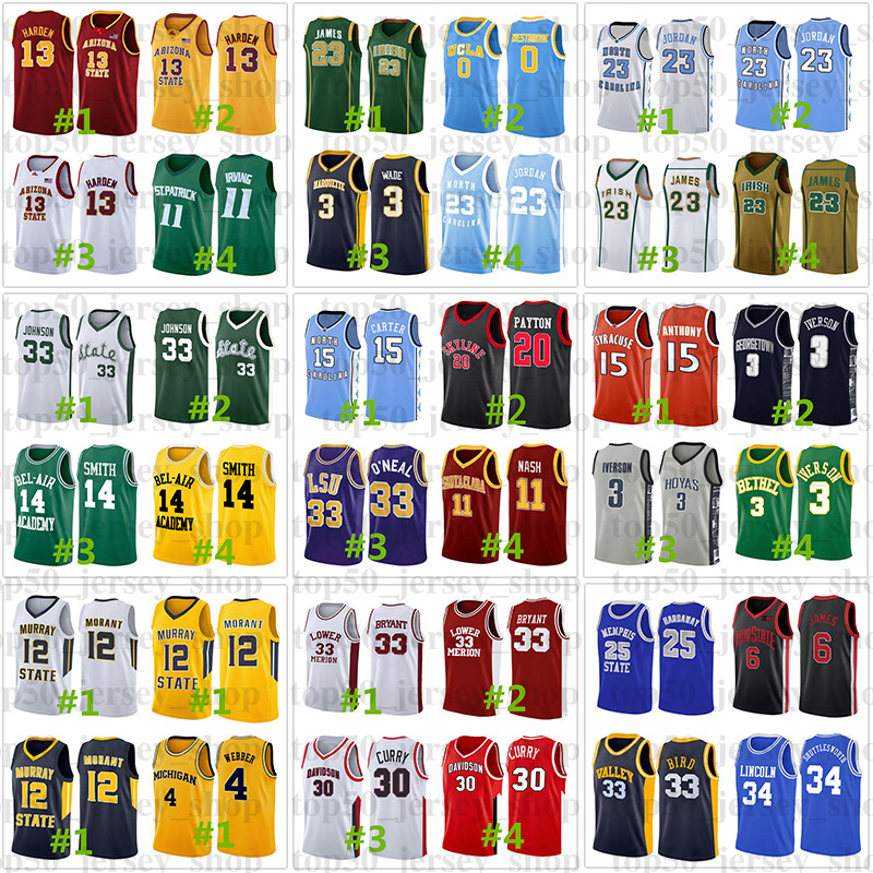 

NCAA 14 Will Smith Allen James Iverson Stephen Ray Curry Allen Basketball Jersey Vince Michael Carter Carmelo Ja Morant Anthony Trae James Harden Young Toni Wade Kuko, Men jersey