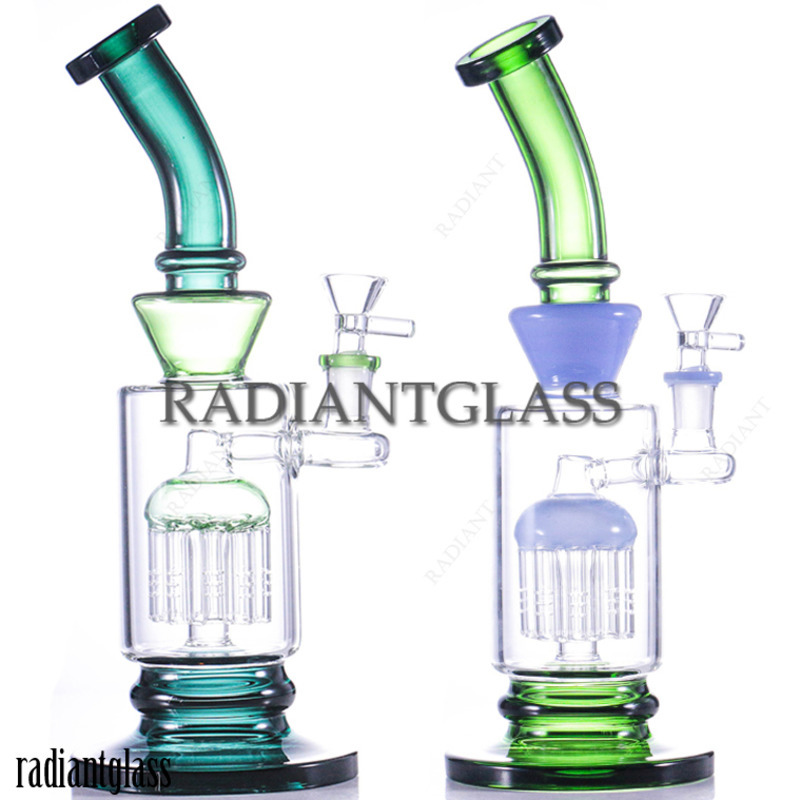 

Hookahs 11.53 Inches Glass Bongs Bent Neck 8-Arm Tree Percolator Bong