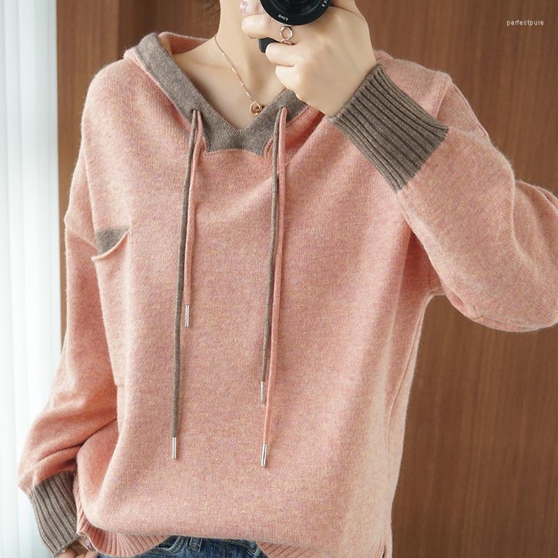 

Women' Sweaters Hooded Collar Sweater For Fall/winter 2022 Ladies Pullover Casual Knitted Tops Korean Female Jacket Warm Perf22, Beige