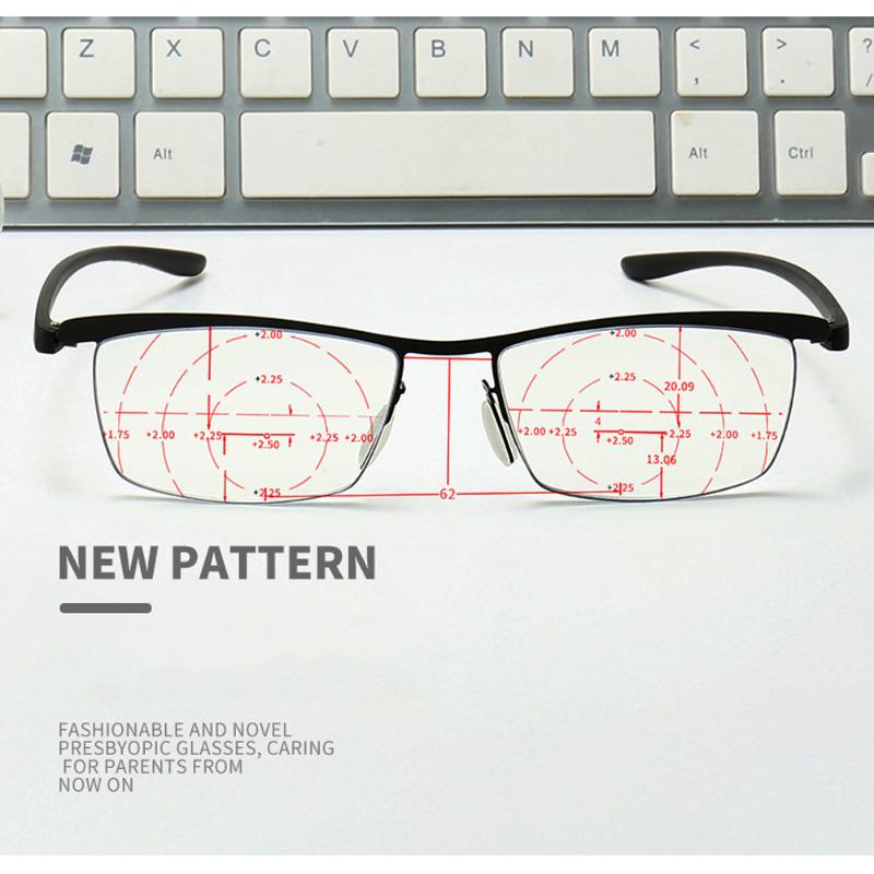 

Sunglasses VIDA 360 Ring Focus Anti-blue Light Ultra-light Multi-focal Reading Glasses Halfrim Men Women 1.0 1.5 2.0 To 4.0Sunglasses