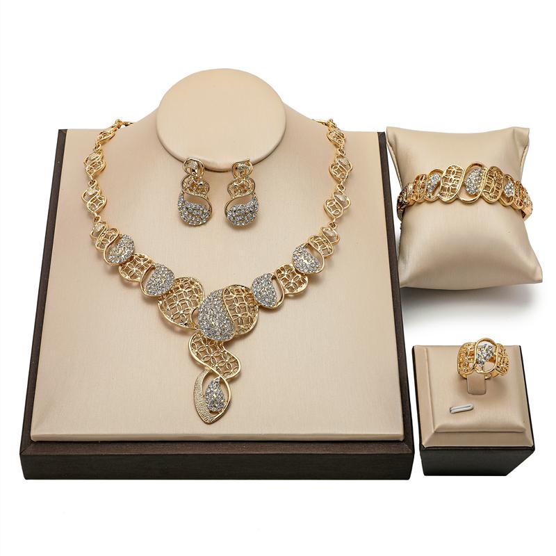

Earrings & Necklace Fani 2022 Women African Jewelry Sets Wholesale Nigerian Colorful Brand Dubai Gold CustomerEarrings, As pic