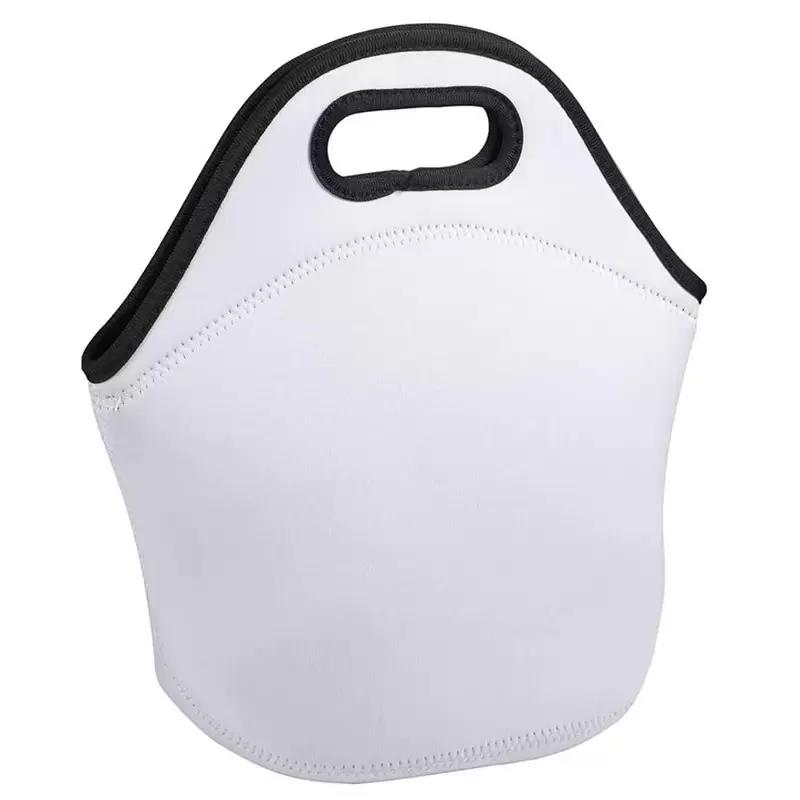 

Sublimation Blanks Reusable Neoprene Tote Bag handbag Insulated Soft Lunch Bags With Zipper Design For Work & School FY3499