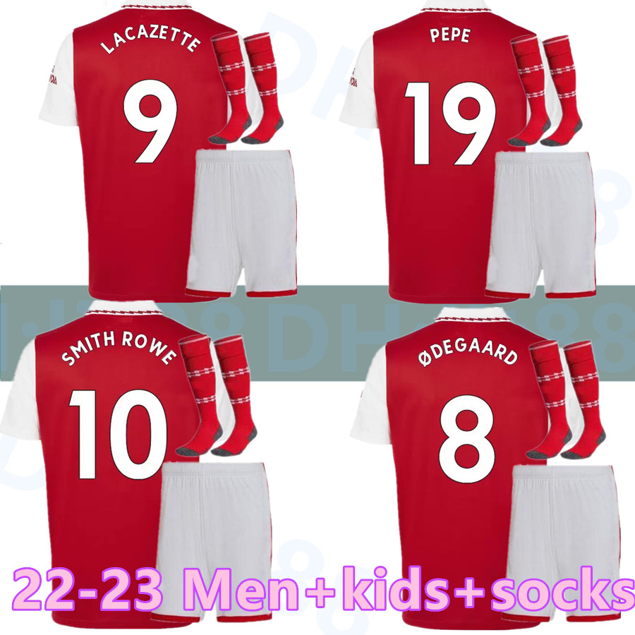 

22 23 SMITH ROWE PEPE SAKA soccer jerseys Fans Player version ODEGAARD THOMAS MARTINELLI TIERNEY 2021 2022 2023 special no more football shirt Men Kids kit sets socks, 22-23 home