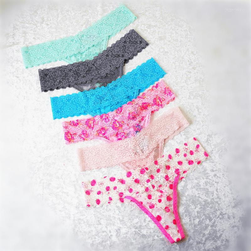 

Women's Panties Voplidia Women's Floral Perfect Lace VS Thong Panty Sexy Underwear Pink Female Seamless Lingerie Low-waist G String, Pink flower