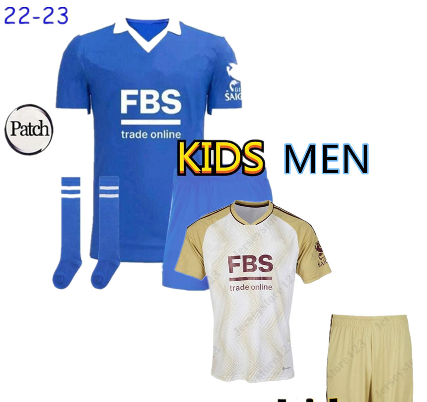 

2 23 Leicester soccer jerseys City VARDY Daka MADDISON TIELEMANS NDIDI AYOZE Barnes goalkeeper Schmeichel Lookman 2022 2023 men kids kit football shirt jersey, Grey