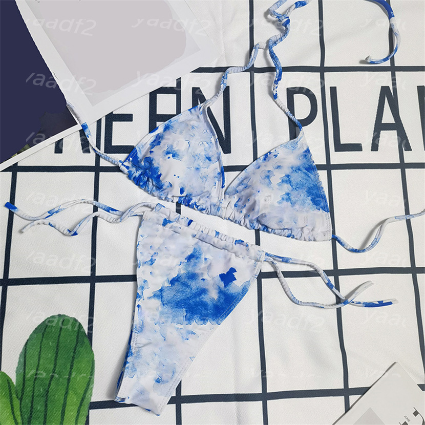 

Tie Dye Bikini Set Womens Sexy Low Waist Swimwear Pool Party Push Up Swimsuit