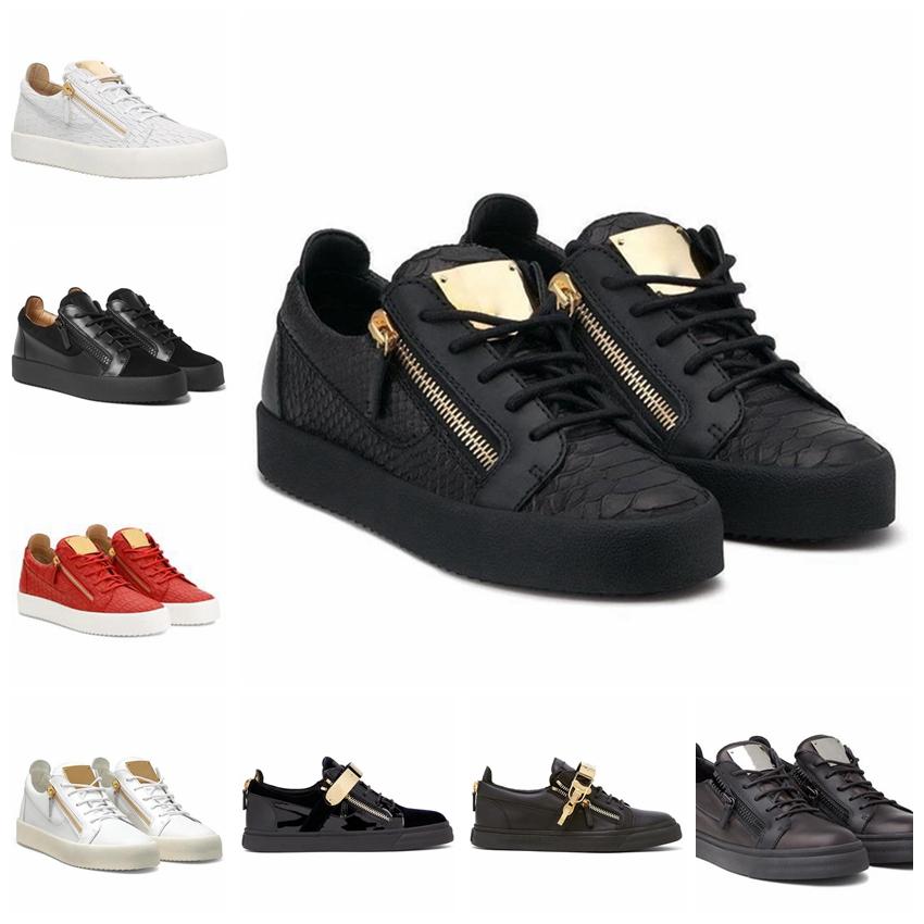 

Italy Luxe Casual Shoes Zipper Mens and Women Low Top Flat Shoes Genuine Leather Mens Shoes Sneakers Trainers GZ GIUSEPPEs ZANOTTIES LnQ