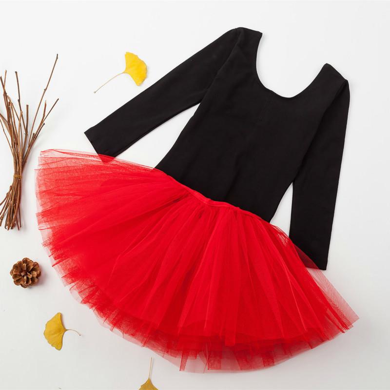 

Stage Wear Kids Dance Children Costumes Dancewear Tutu Skirt Long Sleeved Spandex Gymnastics Leotard For Girls Ballet Dress ClothingStage, Pink