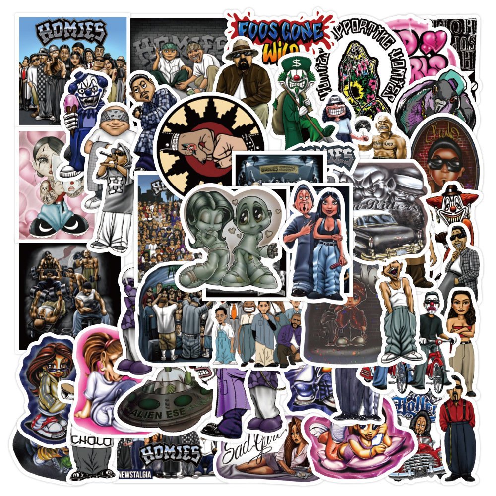 

50PCS Homies cool tv waterproof sticker gift for Graffiti on wall bike car phone case Laptop Skateboard Guitar