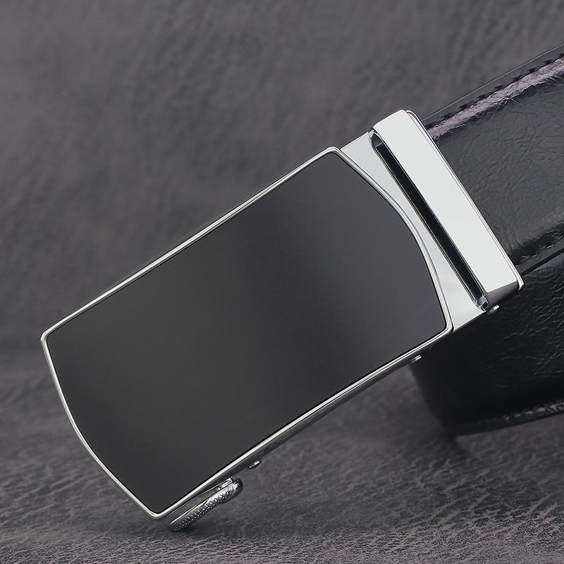 

Belts High Quality Simplicity Automatic Buckle Men Belt Western-style Clothes Full Grain Leather Waistband FormalBelts BeltsBelts, Black