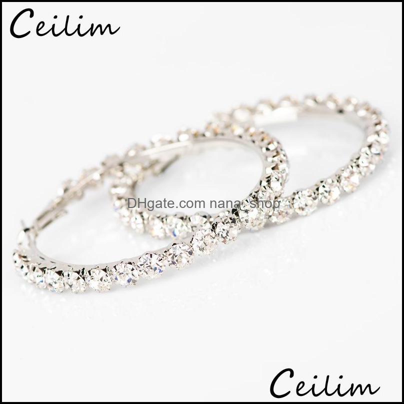 

Hoop Hie Earrings Jewelry With Rhinestone Circle Simple Big Gold Color Loop For Women Rings South Korea Earring Drop Delivery 2021 N9K4D