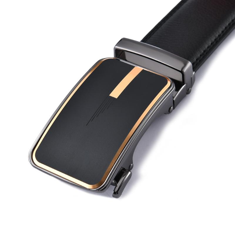 

Belts Automatic Blue Buckle Genuine Leather Male Belt For Men High Quality Men's Designer Luxury Fashion Accessories Man Gift 130Belts, Black