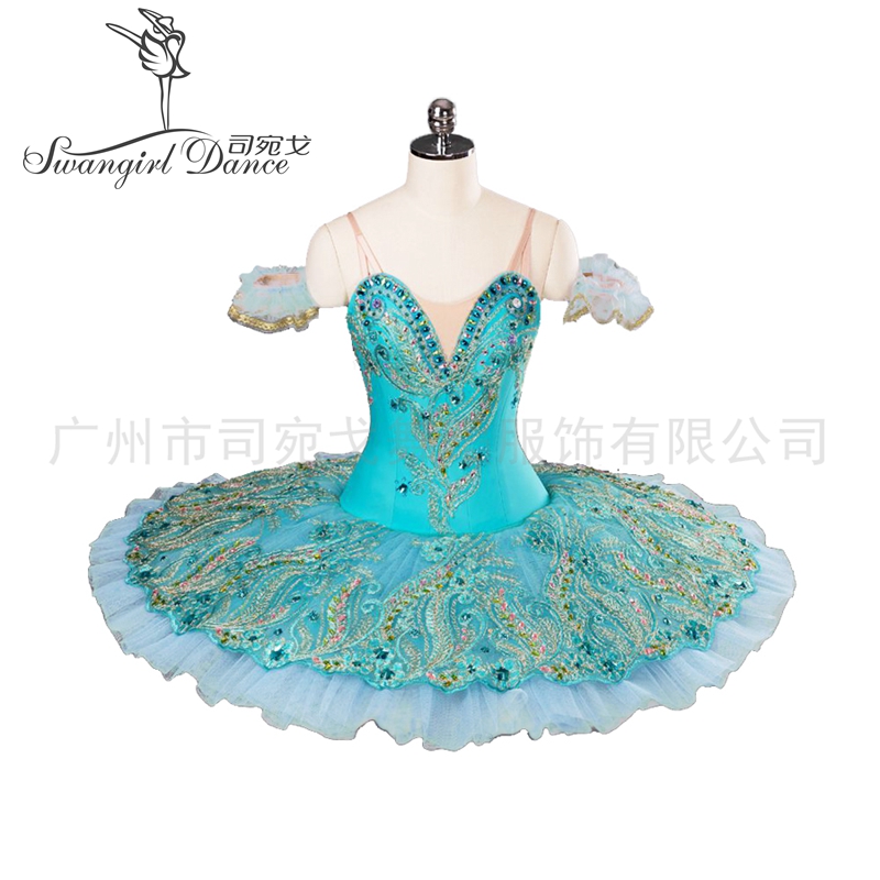 

Adult Blue Green Competiton Ballet Stage Custume YAGP Women Pancake Tutu Ballerina Tutu Costume Dress BT9106