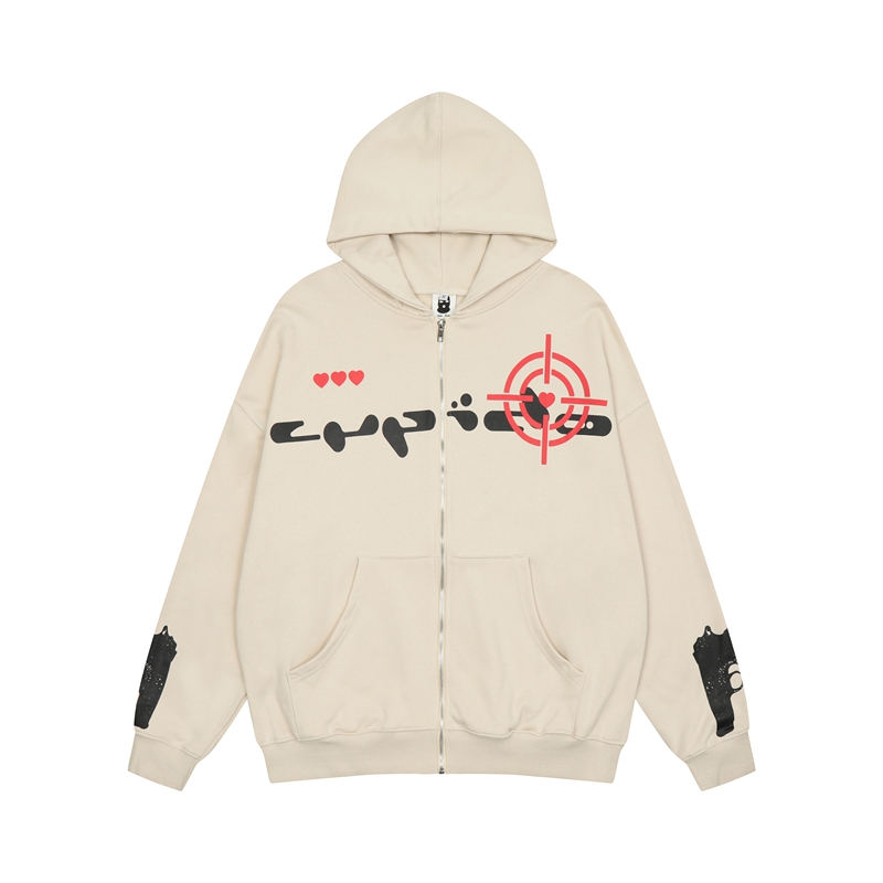 

Print Letter Terry Hooded Hoodies for Men and Women High Street Solid Color Casual Baggy Sweatshirts Clothes, Khaki