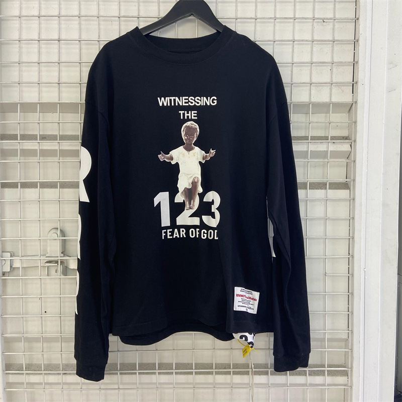 

Real Pics T-shirt Men Women 1 High Quality T Shirt Oversize Tops Tee Long Sleeve Fashion, Black