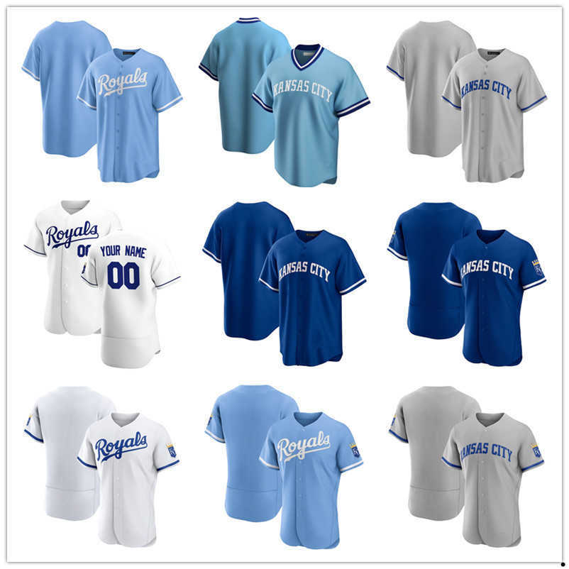 2022 City Connect Jersey Custom Kansas''City''Royals''16 Andrew Benintendi 13 Salvador Perez 15 Whit Merrifield 7 B-image-766734767